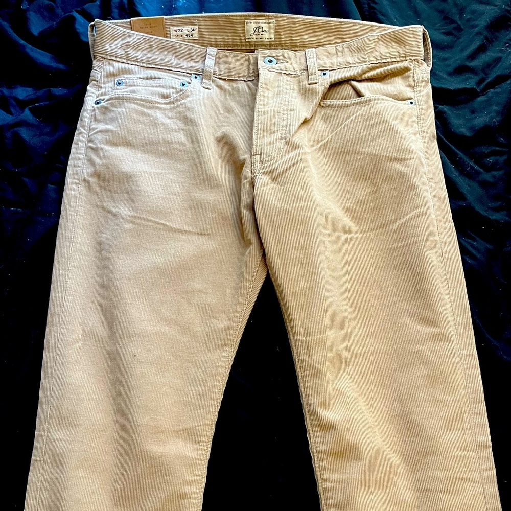 J Crew corduroy pants. Brand New. Tan 32/34